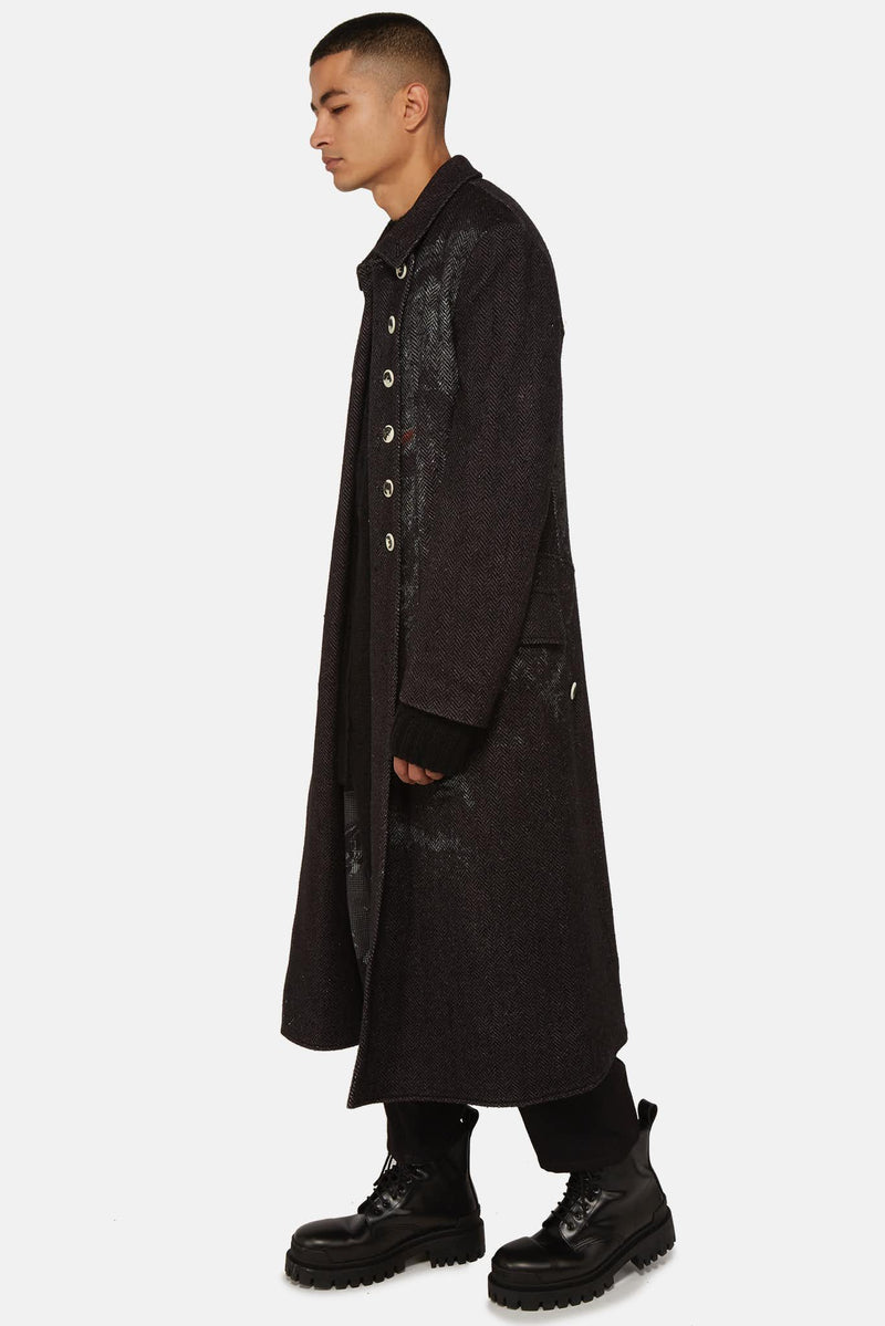 Manteau à boutons décoratifs noir Yohji Yamamoto