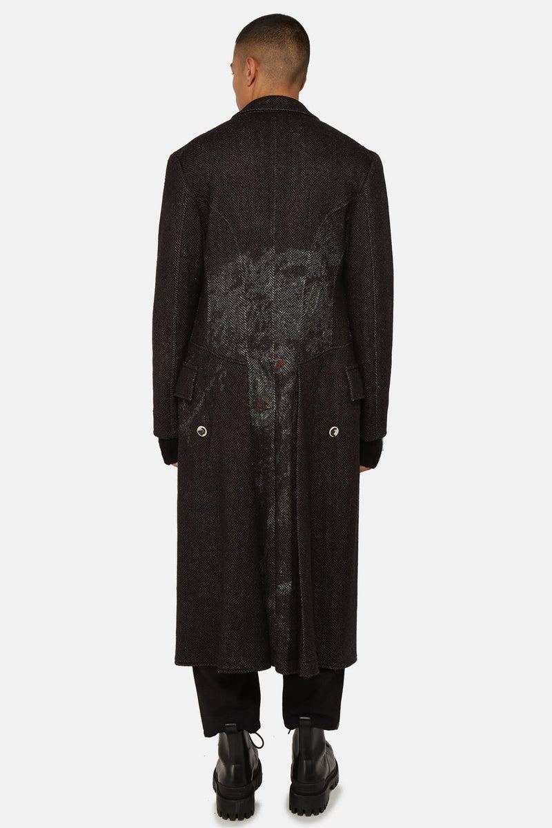 Manteau à boutons décoratifs noir Yohji Yamamoto