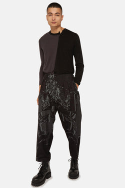 Pantalon à carreaux noir Yohji Yamamoto