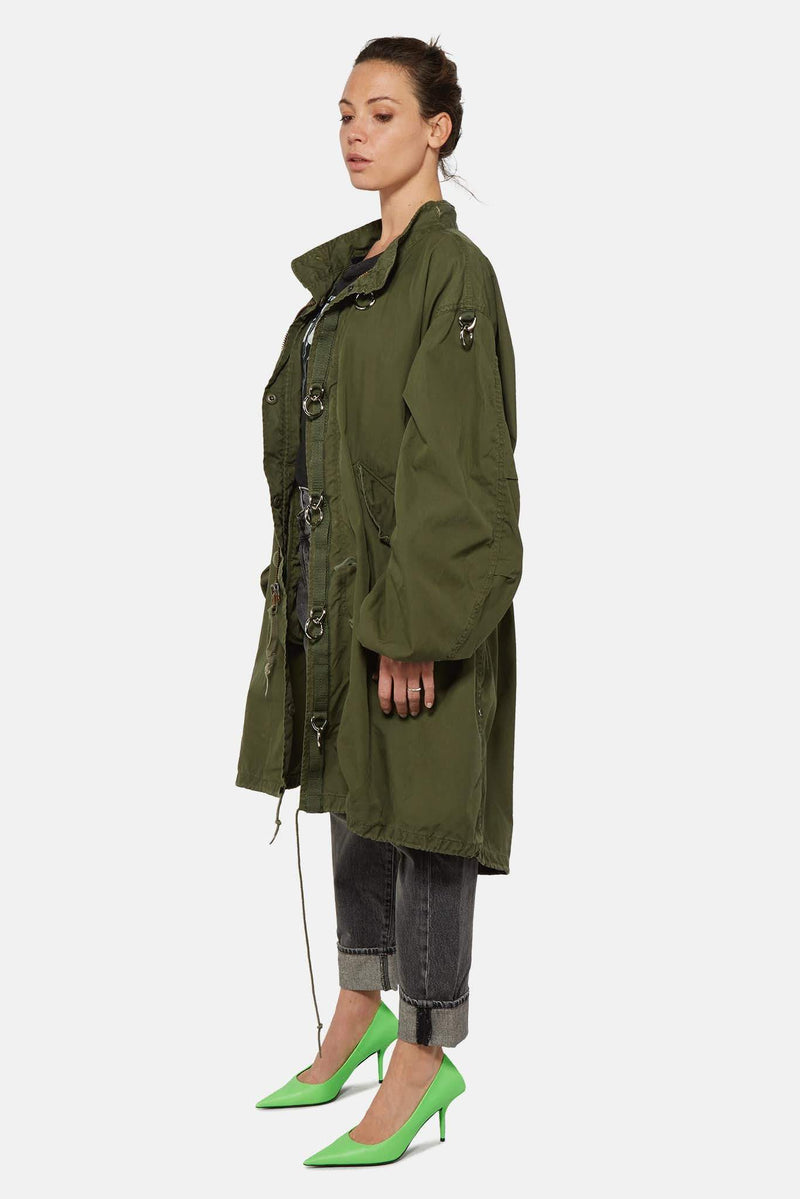 Parka oversize kaki à anneaux  R13