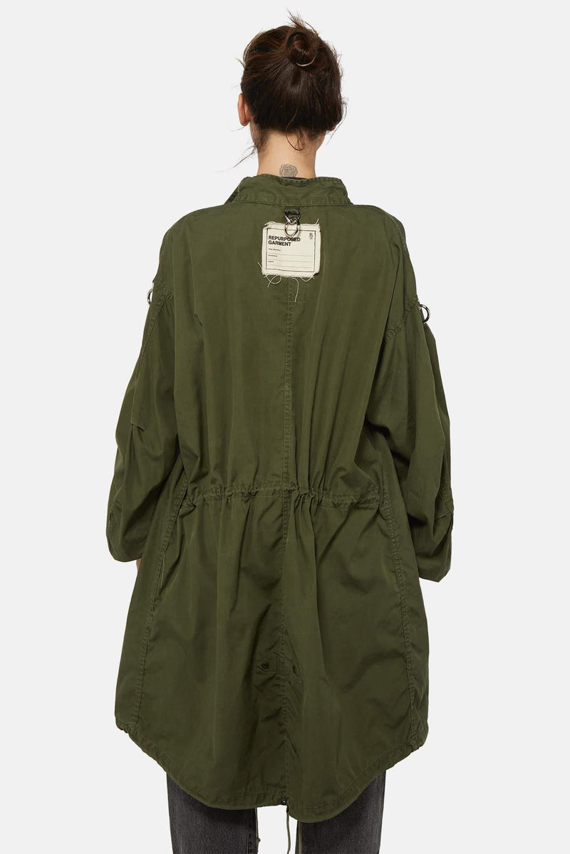 Parka oversize kaki à anneaux  R13