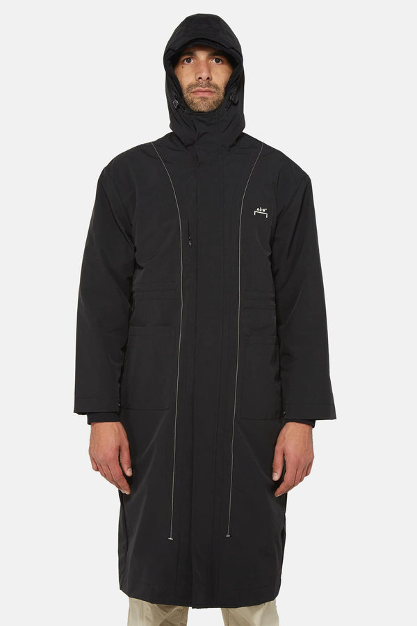 Manteau long en toile de nylon noir A-COLD-WALL*