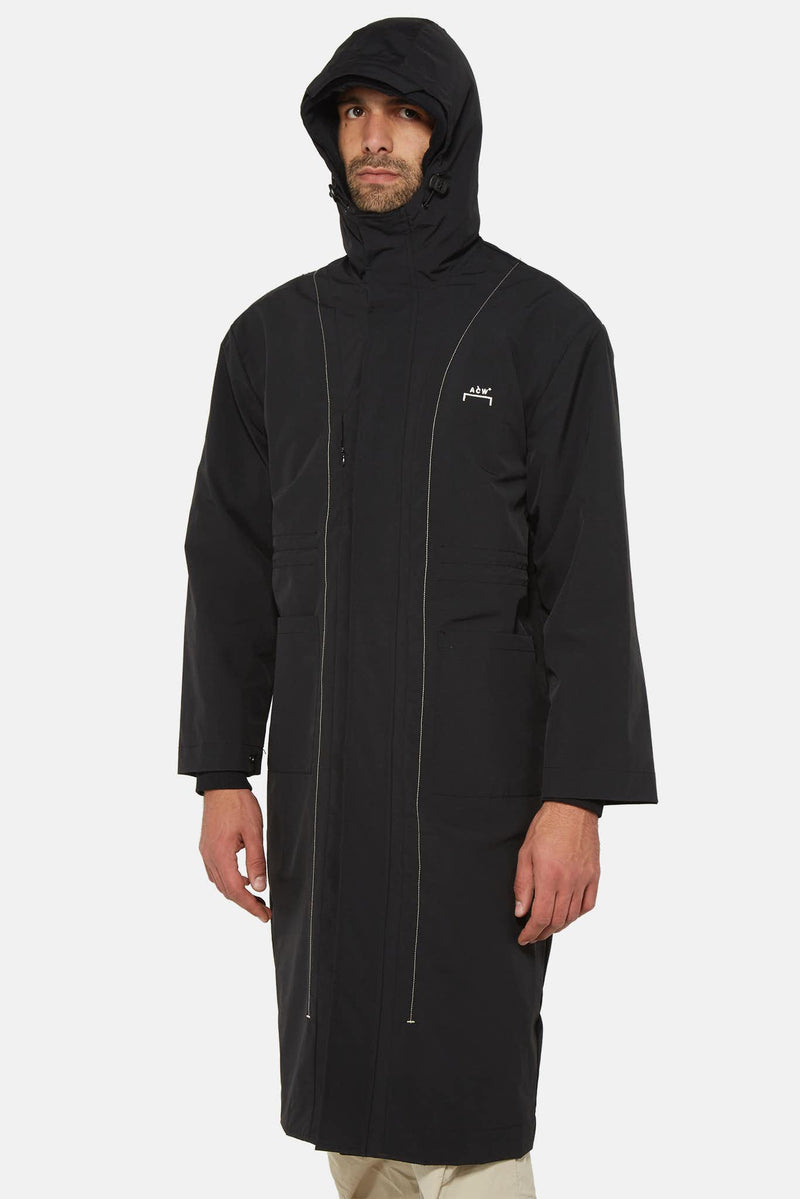 Manteau long en toile de nylon noir A-COLD-WALL*