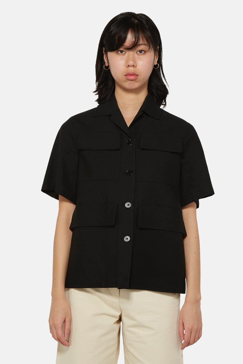 Veste fonctionnel en soie noir Jil Sander