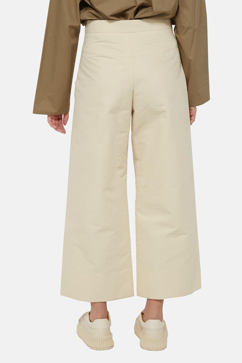 Pantalon évasé en coton beige  Jil Sander