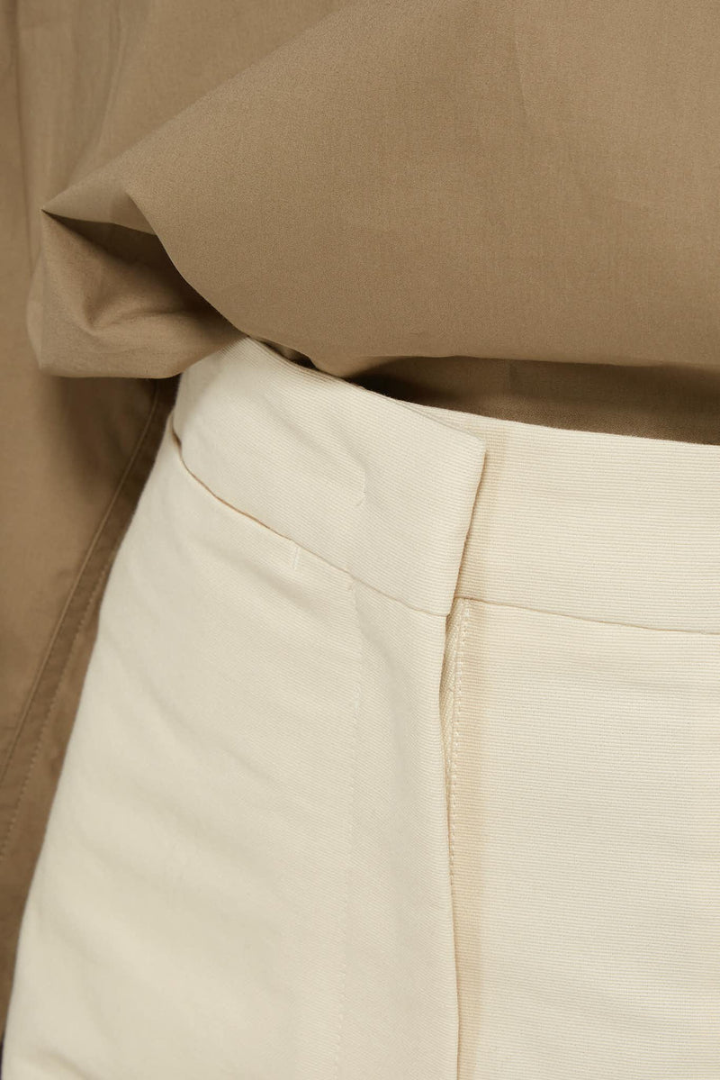 Pantalon évasé en coton beige  Jil Sander