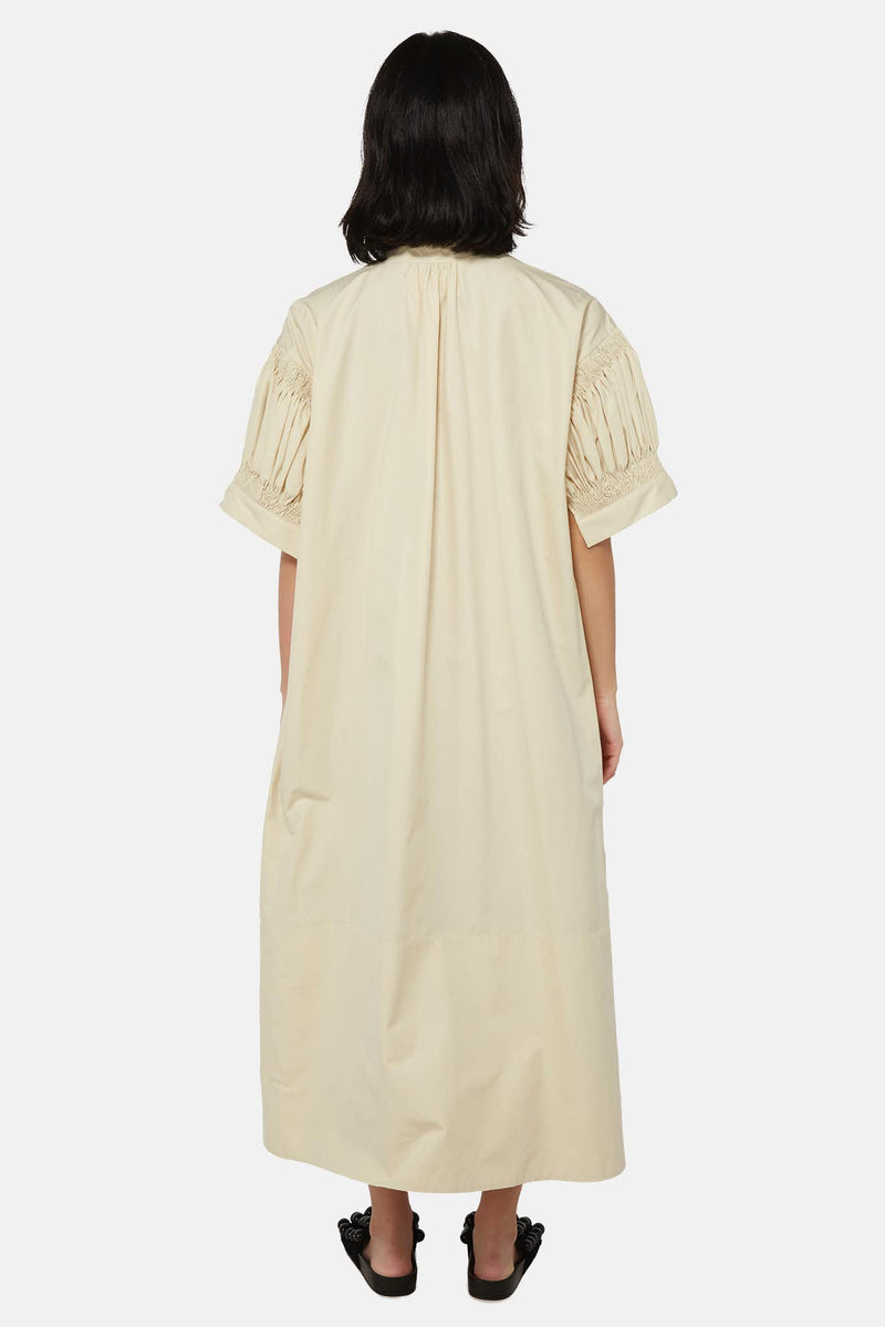 Robe oversize beige à manches bouffantes  Jil Sander