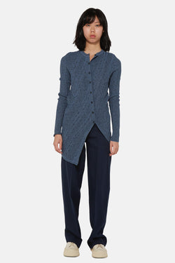 Cardigan texturé asymétrique en coton Jil Sander