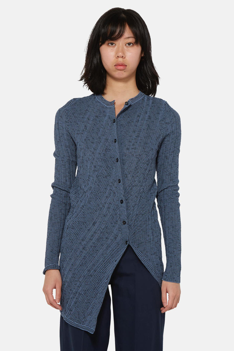 Cardigan texturé asymétrique en coton Jil Sander