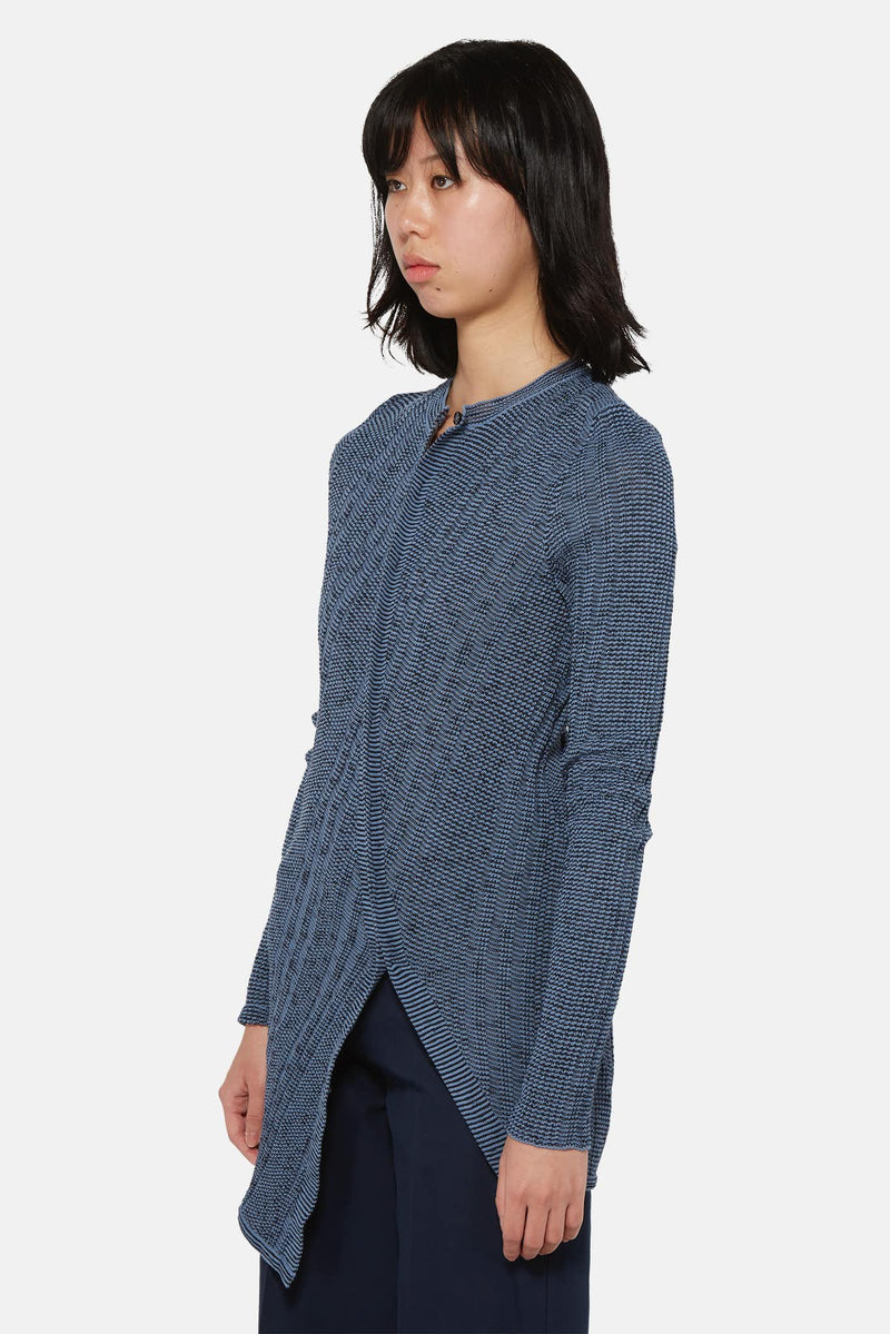 Cardigan texturé asymétrique en coton Jil Sander