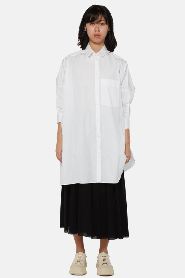 Chemise oversize en coton blanc Jil Sander