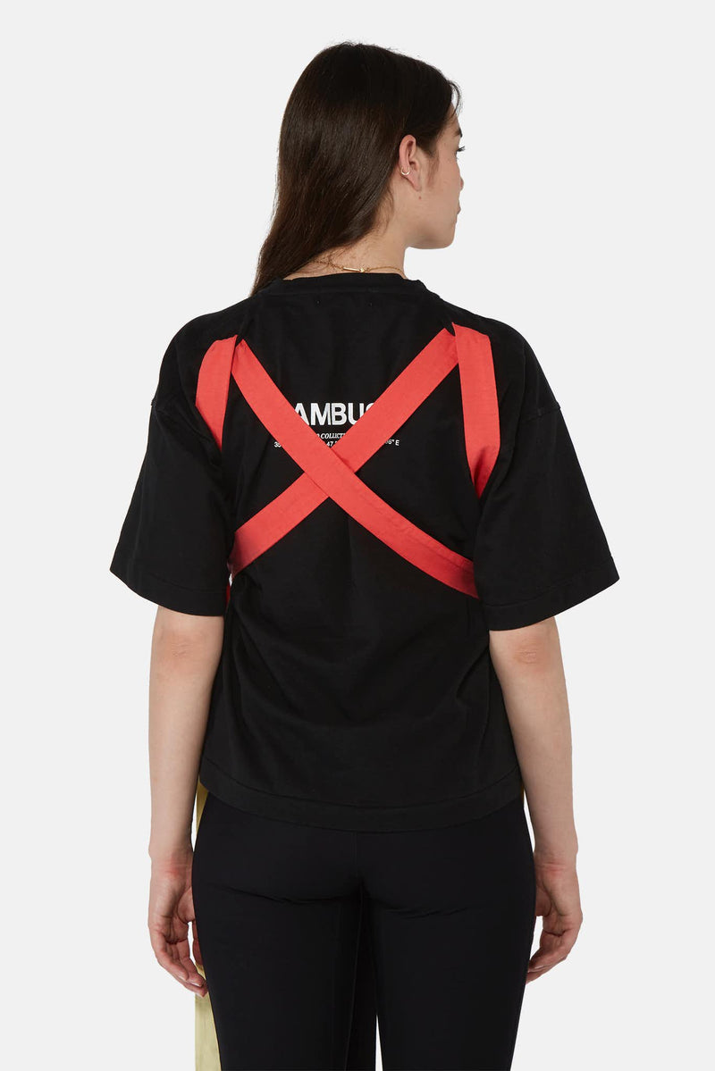 T-shirt à détail de nœud en coton noir Ambush