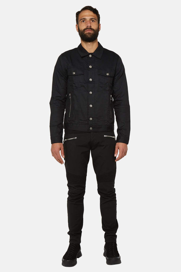 Veste en jean noir  Balmain