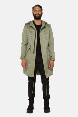 Parka à capuche kaki Balmain