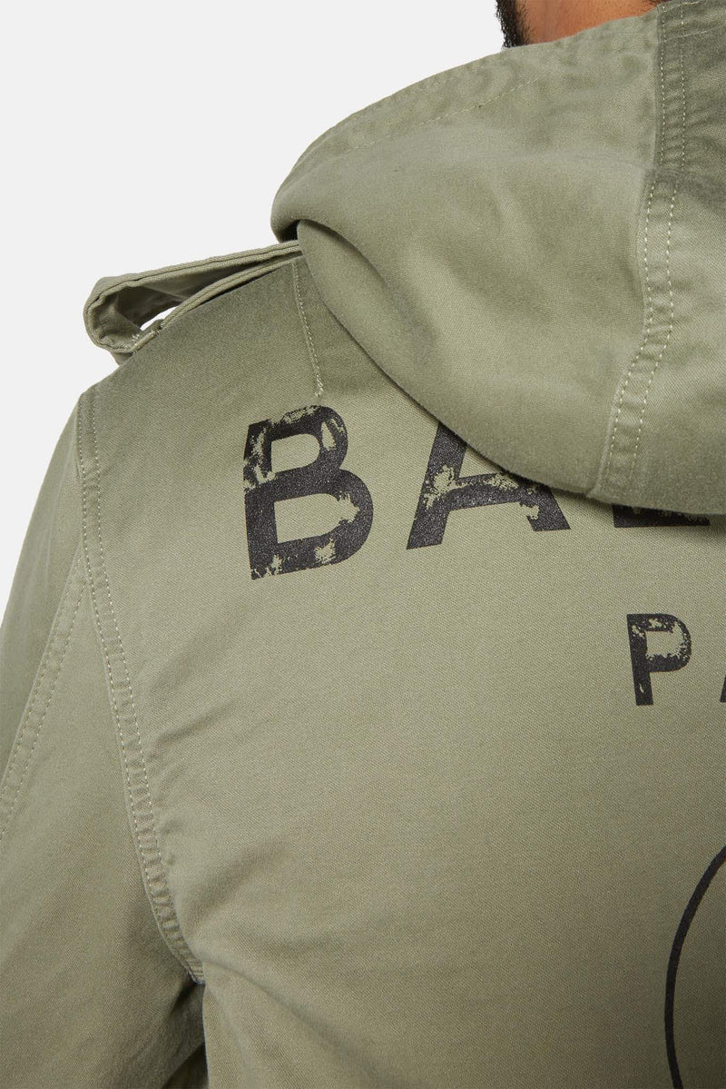 Parka à capuche kaki Balmain