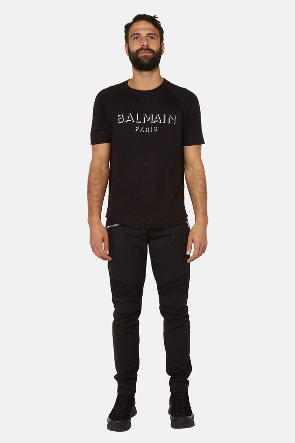 T-shirt en coton noir Balmain