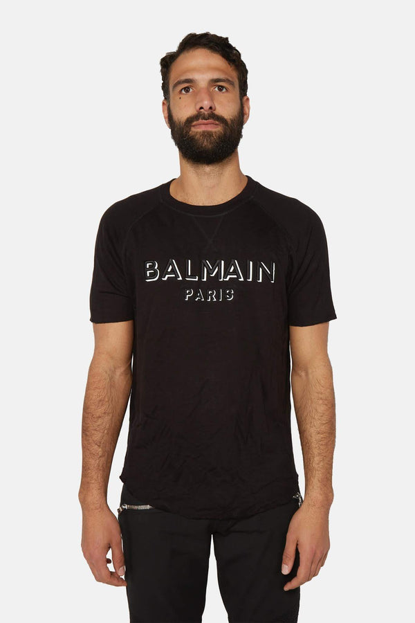 T-shirt en coton noir Balmain