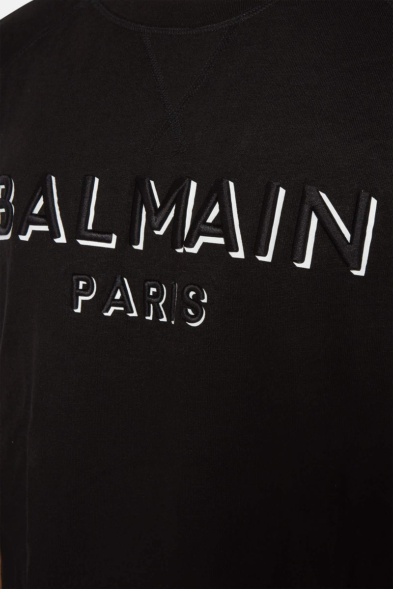 T-shirt en coton noir Balmain