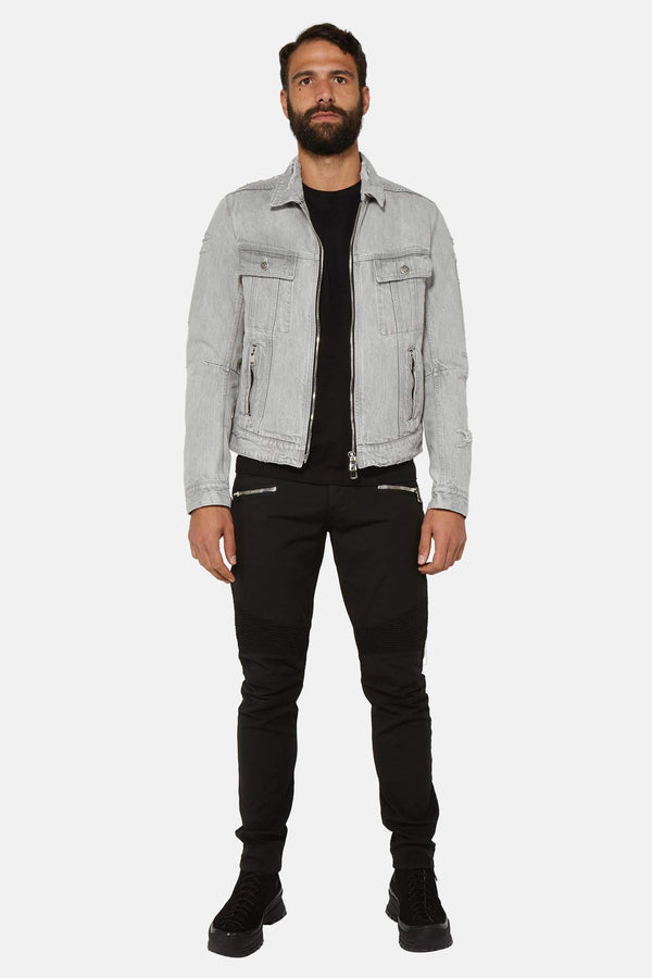 Veste en jean grise Balmain