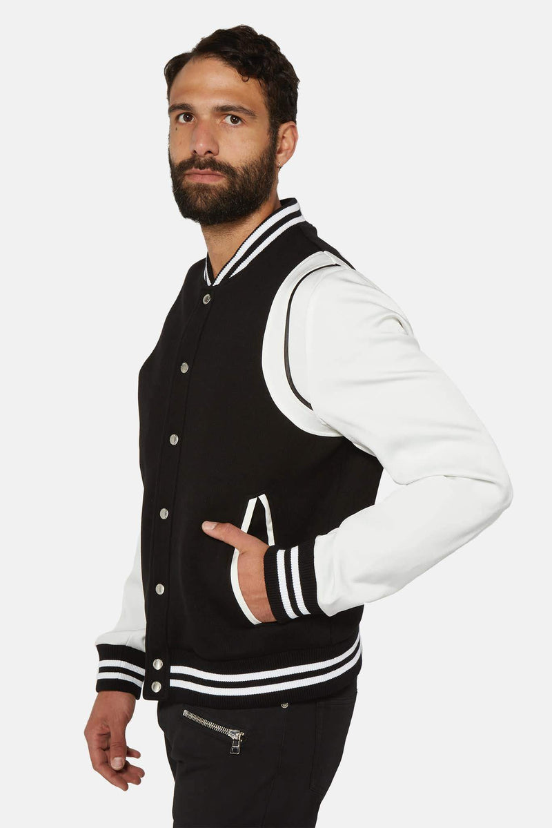 Blouson aviateur noir et blanc Balmain