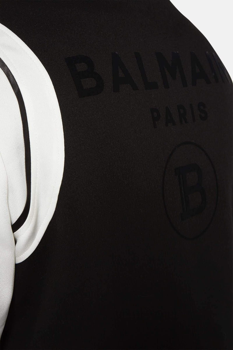 Blouson aviateur noir et blanc Balmain