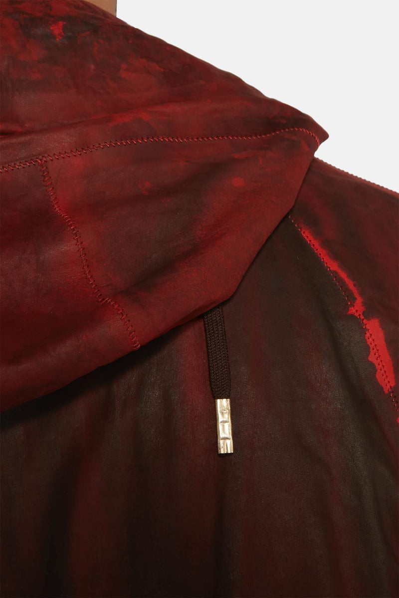 Parka à capuche à tâches rouges  Boris Bidjan Saberi