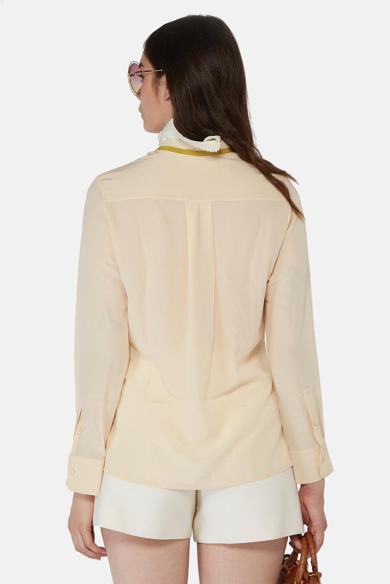 Chemise romantique en soie beige Chloé