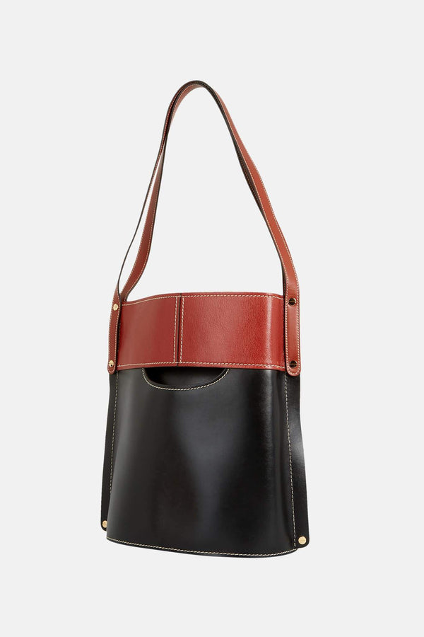 Sac seau bicolore en cuir "Aby Bucket" Chloé