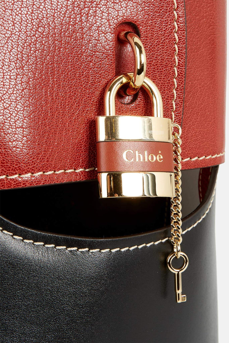 Sac seau bicolore en cuir "Aby Bucket" Chloé