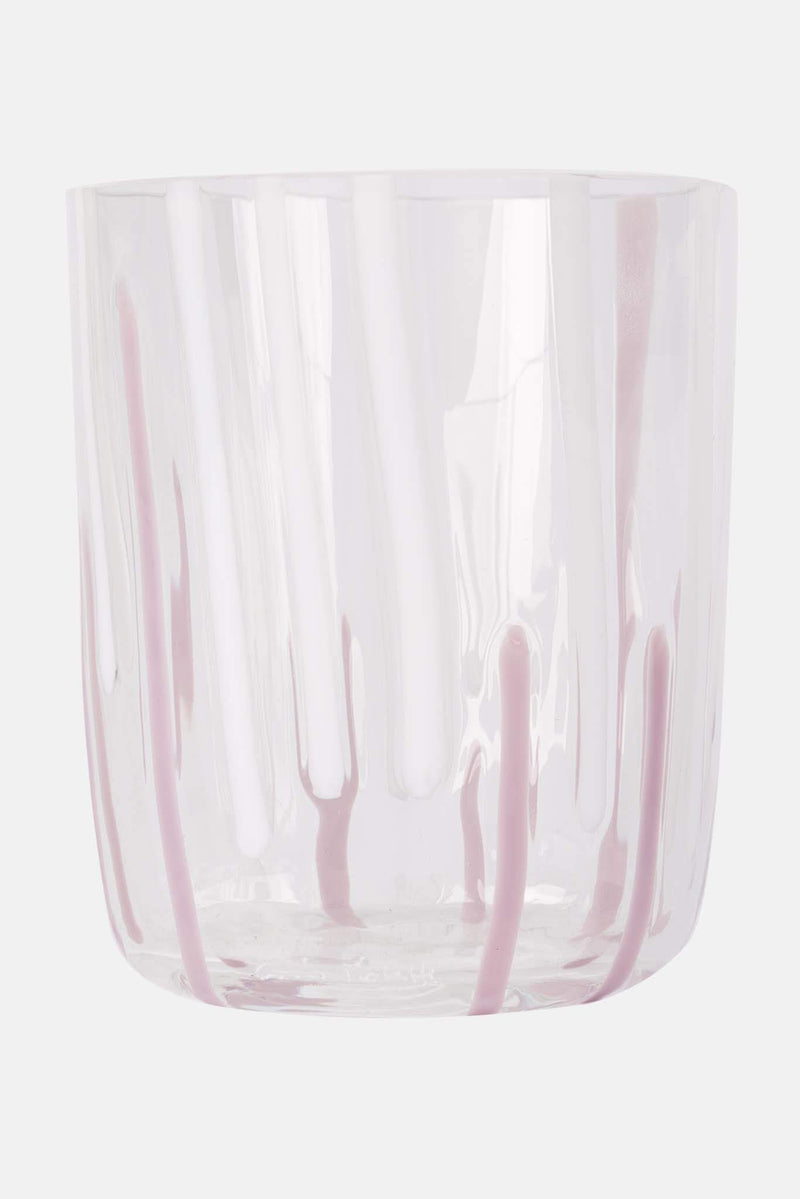 Verre en cristal blanc et rose Carlo Moretti