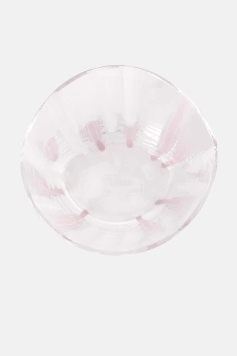 Verre en cristal blanc et rose Carlo Moretti