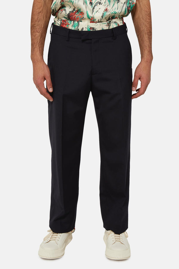 Pantalon droit noir avec sous-couche multicolore Dries Van Noten