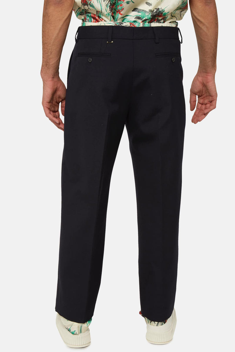 Pantalon droit noir avec sous-couche multicolore Dries Van Noten