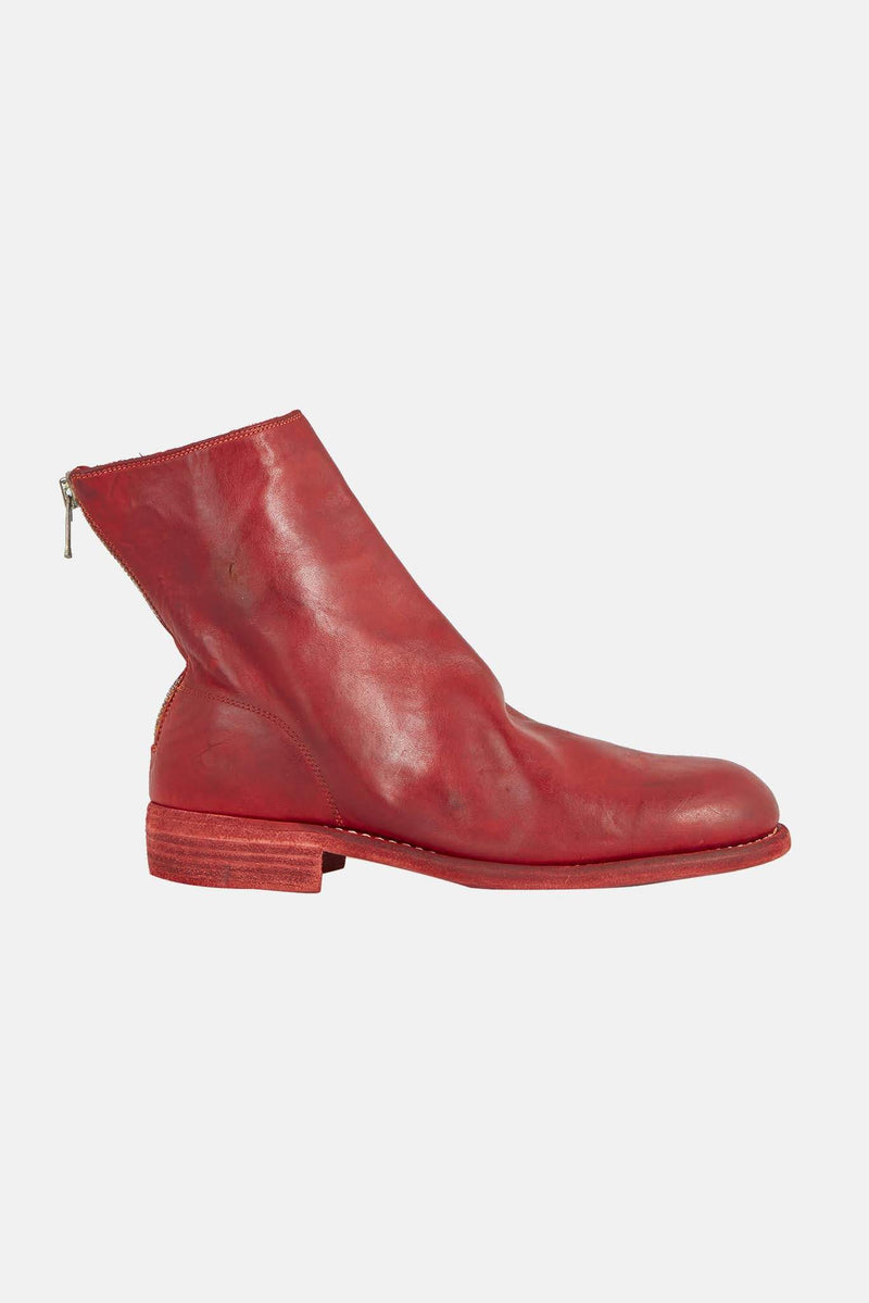 Bottines rouges en cuir de cheval Guidi