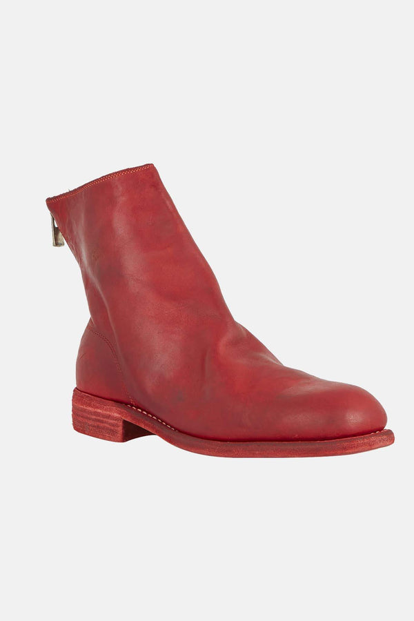 Bottines rouges en cuir de cheval Guidi