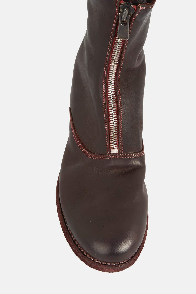 Bottines bordeaux en cuir de cheval "210" Guidi