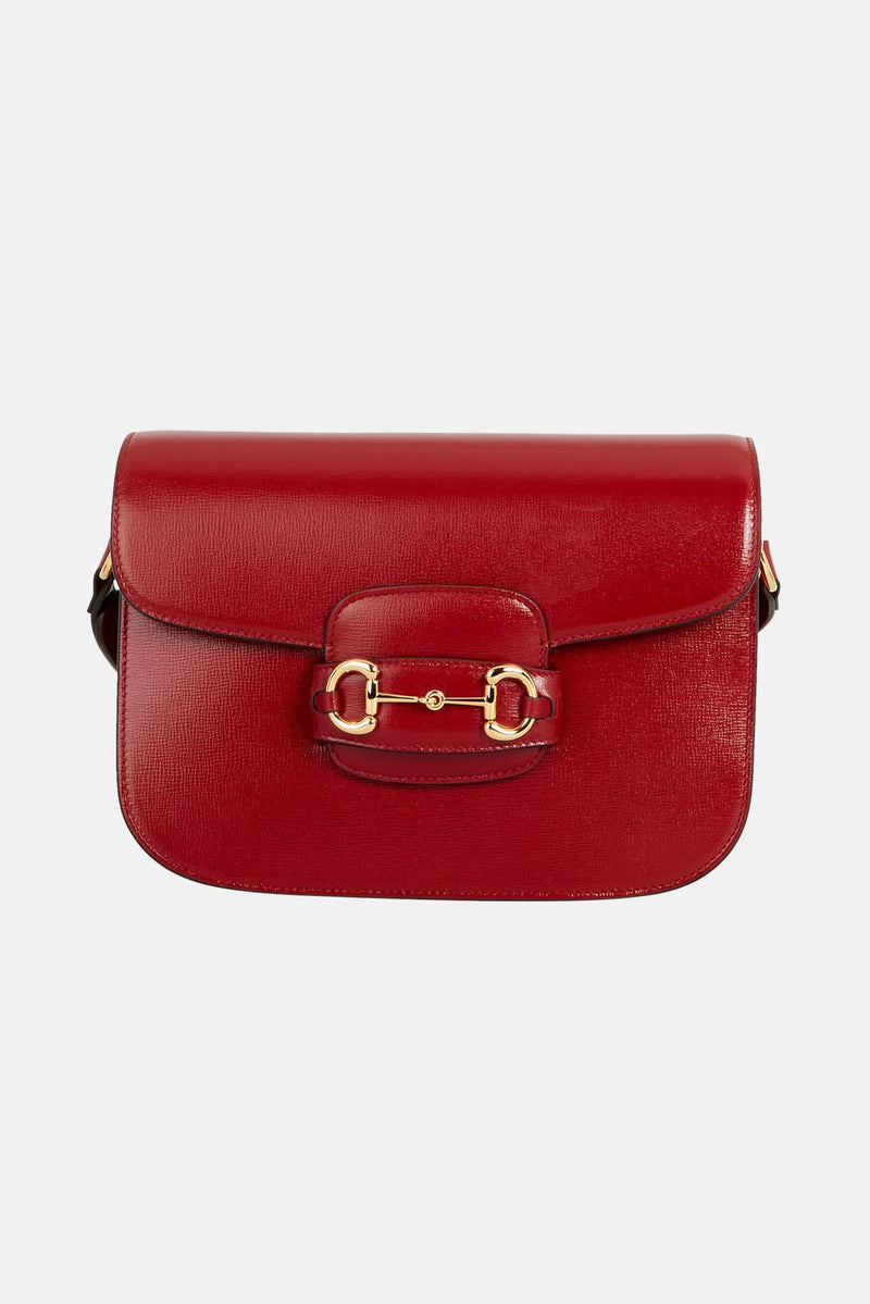 Sac porté épaule rouge en cuir Gucci