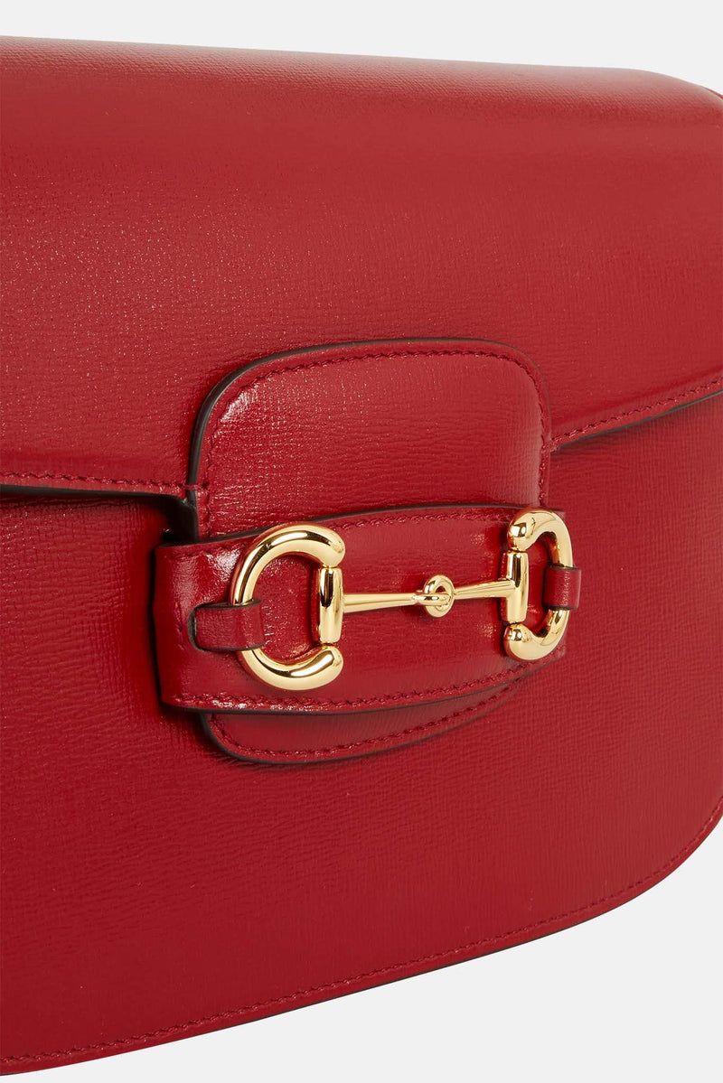 Sac porté épaule rouge en cuir Gucci