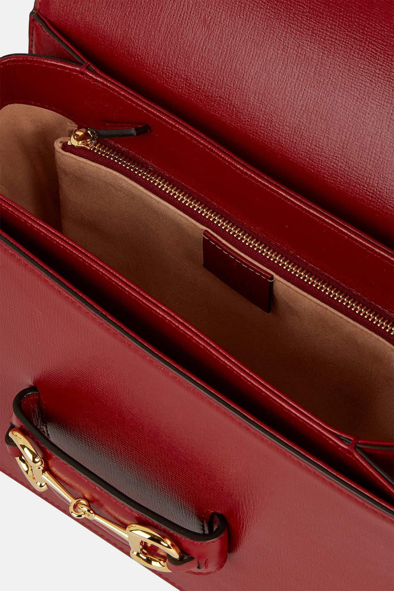 Sac porté épaule rouge en cuir Gucci