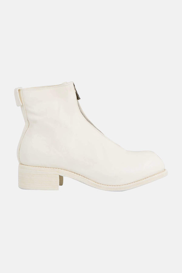 Bottines blanches en cuir de cheval Guidi