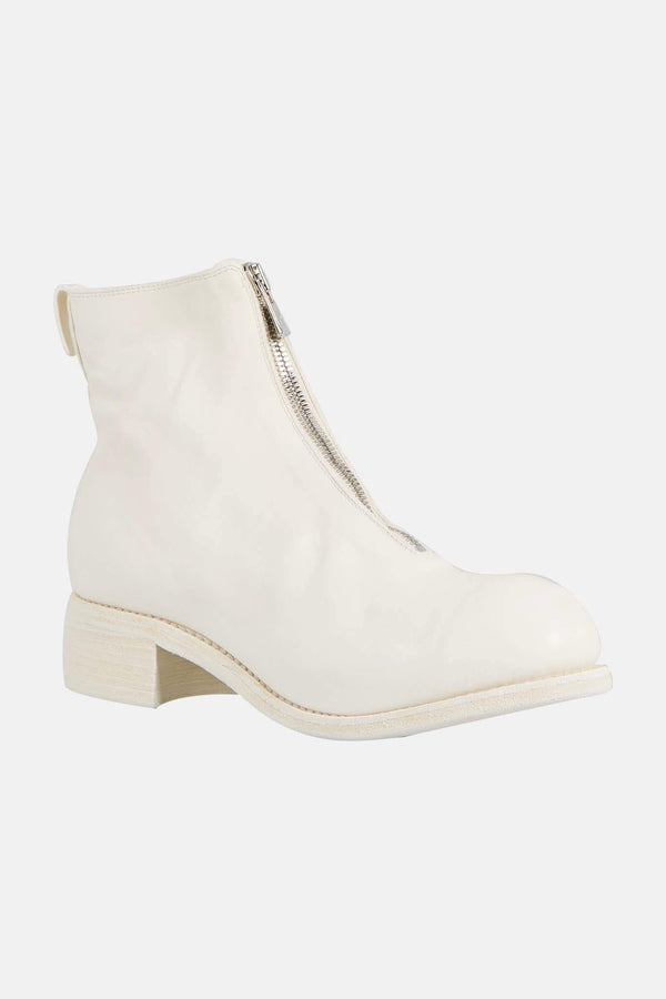 Bottines blanches en cuir de cheval Guidi