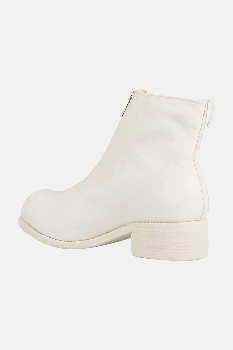 Bottines blanches en cuir de cheval Guidi