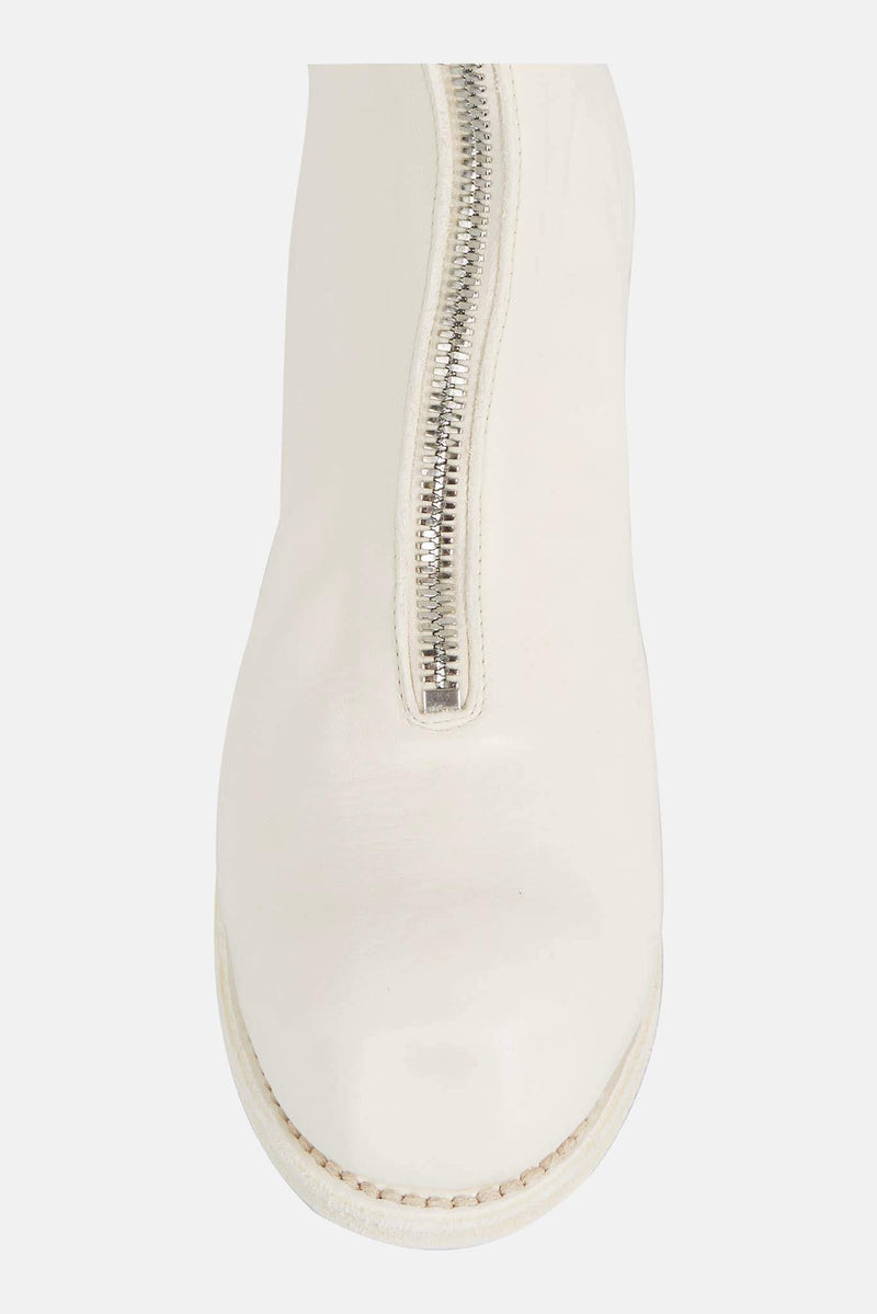 Bottines blanches en cuir de cheval Guidi