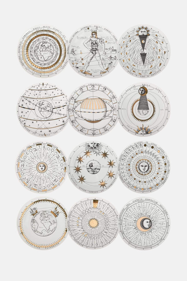 Set de 12 Assiettes murales Astronomici n°1 P10Z301 Fornasetti