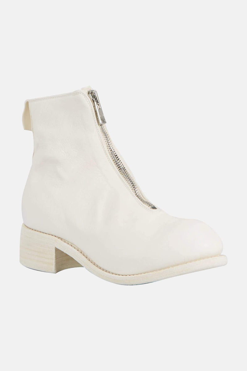 Bottines blanches en cuir de cheval Guidi