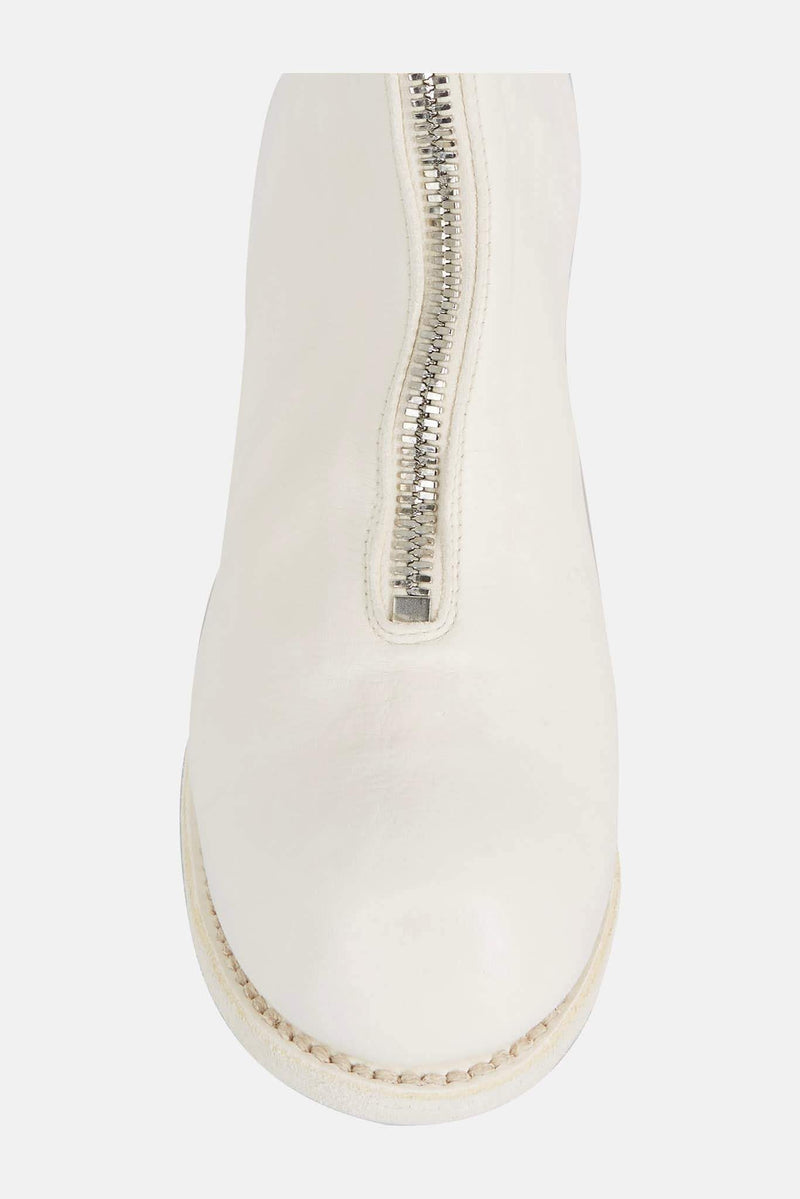 Bottines blanches en cuir de cheval Guidi