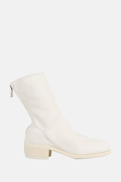 Bottines blanches en cuir de cheval Guidi