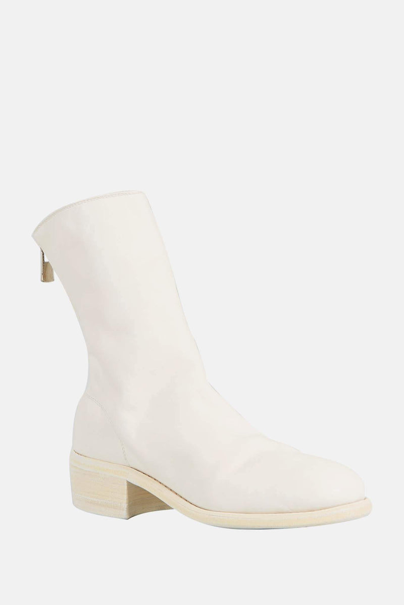 Bottines blanches en cuir de cheval Guidi