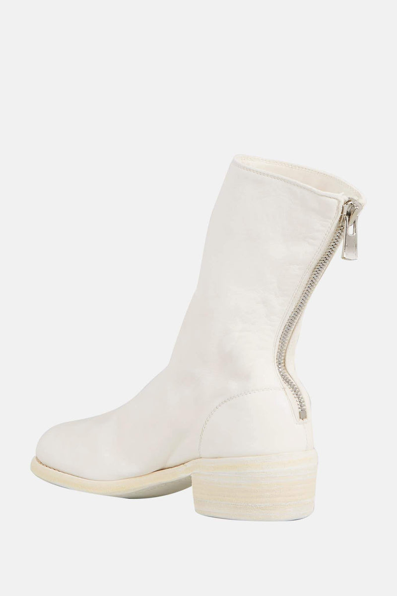 Bottines blanches en cuir de cheval Guidi