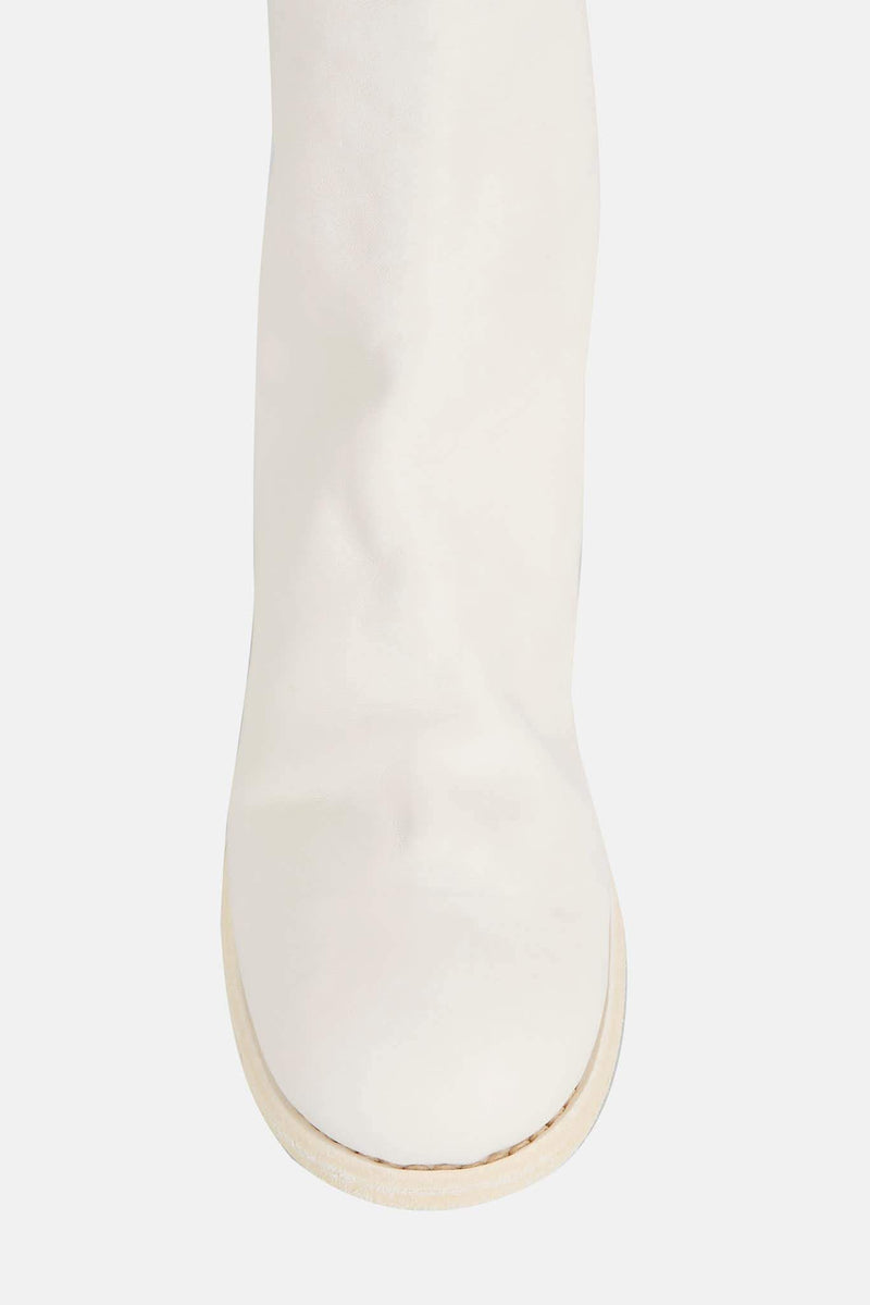 Bottines blanches en cuir de cheval Guidi